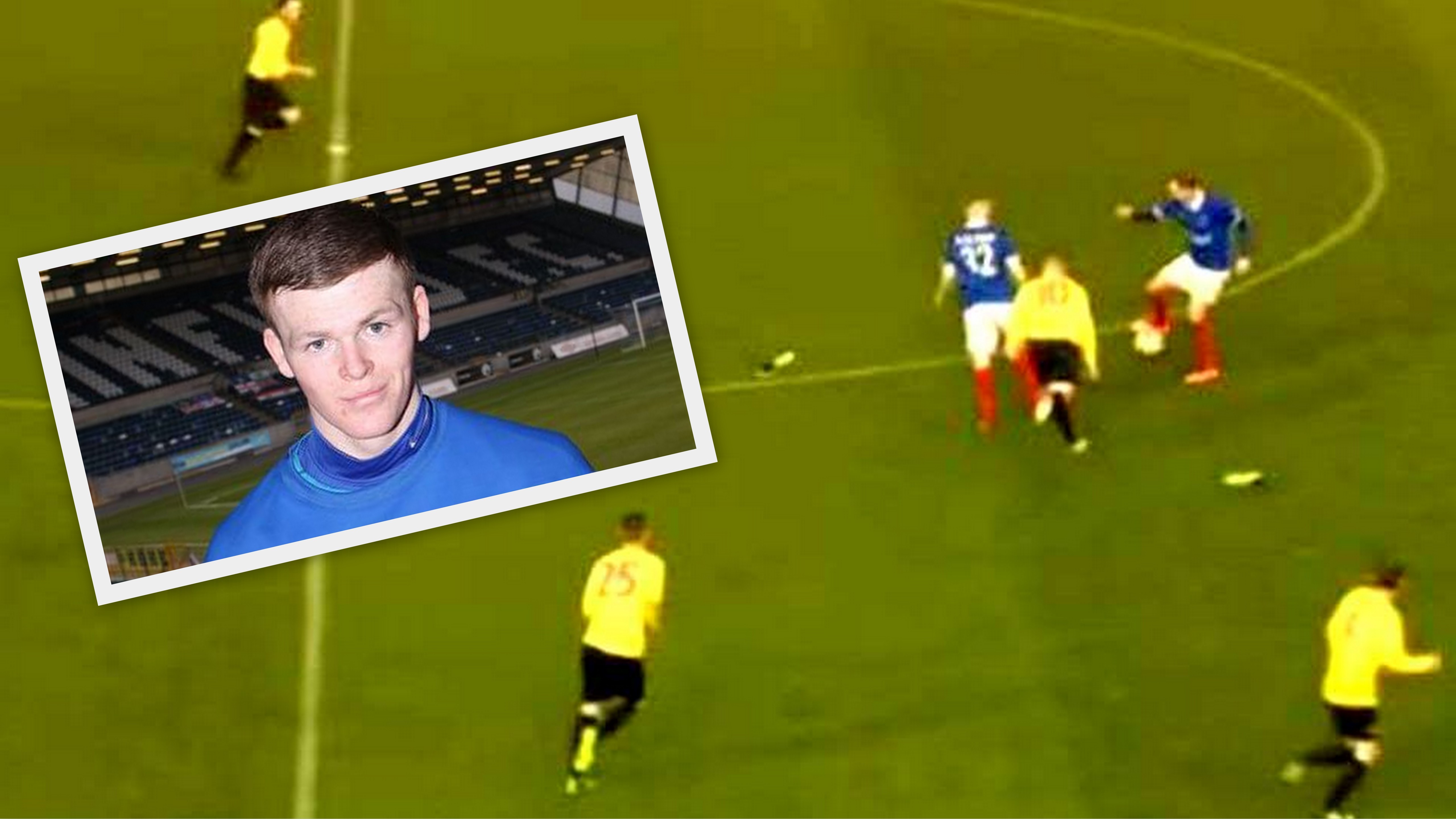 Koláž_Ross Clark_vyzuté kopačky